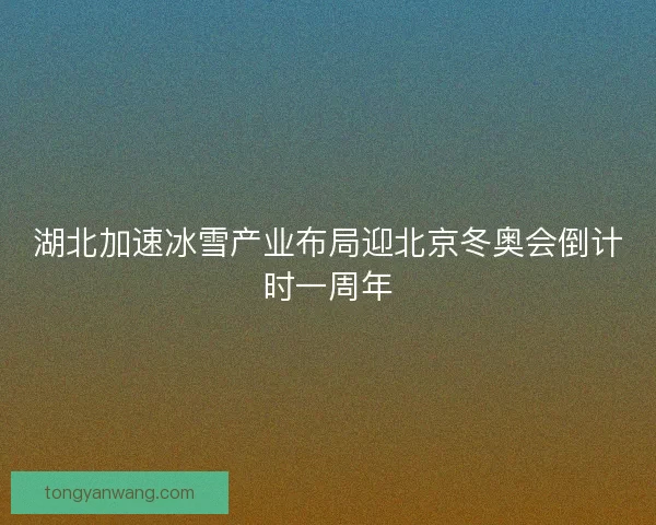 湖北加速冰雪产业布局迎北京冬奥会倒计时一周年 湖北加速冰雪产业布局迎北京冬奥会倒计时一周年