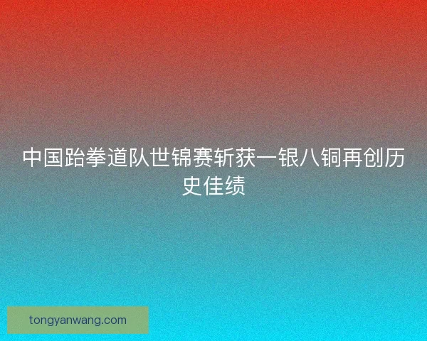 中国跆拳道队世锦赛斩获一银八铜再创历史佳绩 中国跆拳道队世锦赛斩获一银八铜再创历史佳绩