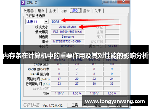 内存条在计算机中的重要作用及其对性能的影响分析